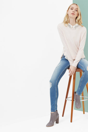 Miriah Embellished Collar Jumper