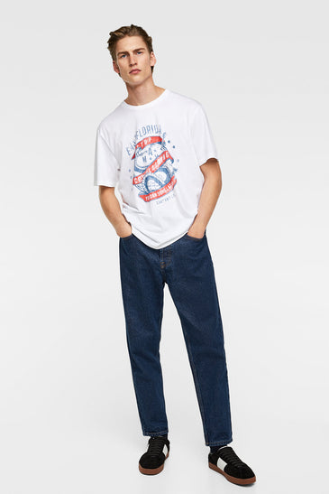 Printed Short Sleeve T-Shirt With A Round Neckline