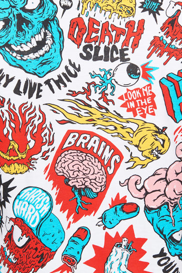 T-Shirt With All Over Halloween Print